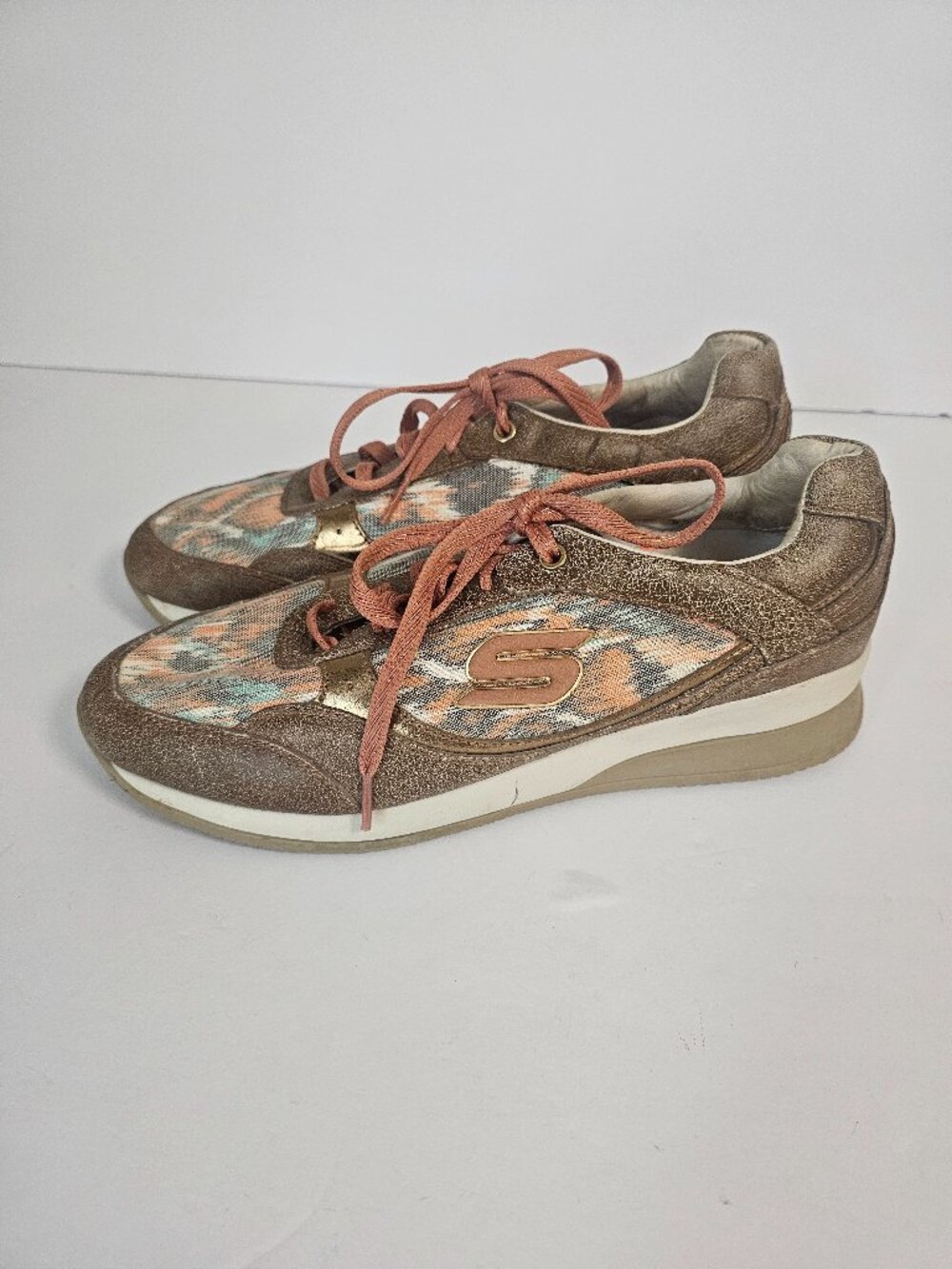 Skechers Sneakers Leather Tan Orange Y2K 8.5